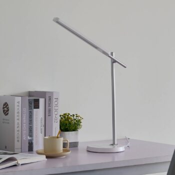 Stolná LED lampa Lindby Valtorin, biela