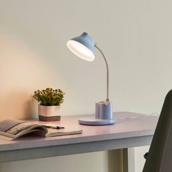 Stolná LED lampa Lindby Zephyra, modrá, CCT, stmievateľná