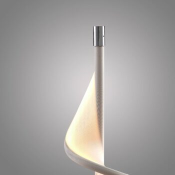 Stolná LED lampa Lucande Edano, 60 cm, biela, textilná, stmievateľná