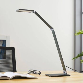 Stolná LED lampa Lucande Mion, 41 cm, hranatá, stmievateľná
