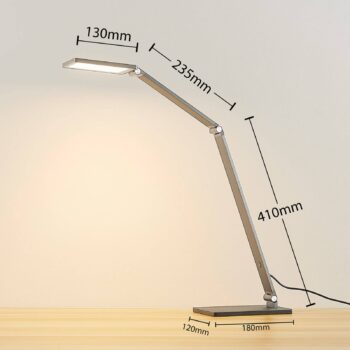 Stolná LED lampa Lucande Mion, 41 cm, hranatá, stmievateľná