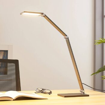 Stolná LED lampa Lucande Mion, 41 cm, hranatá, stmievateľná