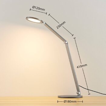 Stolná LED lampa Lucande Mion, 41 cm, okrúhla, stmievateľná