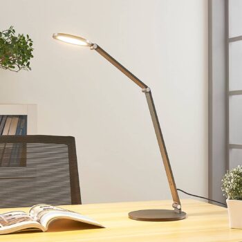 Stolná LED lampa Lucande Mion, 41 cm, okrúhla, stmievateľná
