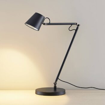 Stolná LED lampa Lucande Tarris, výška 46 cm, čierna