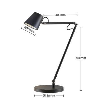 Stolná LED lampa Lucande Tarris, výška 46 cm, čierna