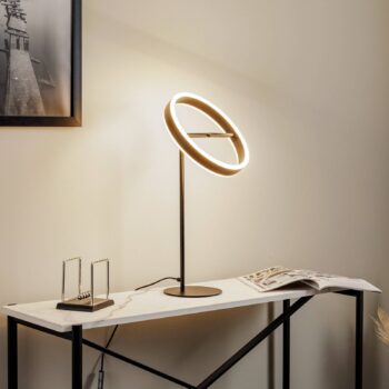 Stolná LED lampa Lucande Yekta, čierna, 59 cm, stmievateľná