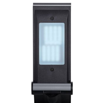 Stolná LED lampa MAULoptimus, strieborná, objímková základňa, stmievateľné CCT