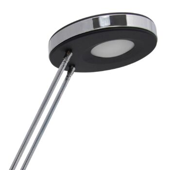Stolná LED lampa MAULpuck, teleskopické rameno, čierna