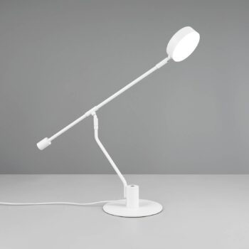Stolná LED lampa Manduro, biela, kov, CCT, stmievač