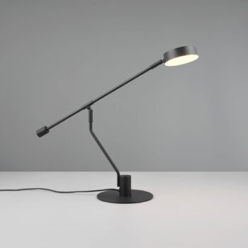 Stolná LED lampa Manduro, čierna, kov, stmievač CCT