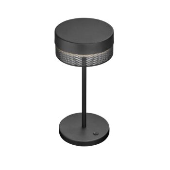Stolná LED lampa Mesh s dobíjacou batériou, výška 30 cm, čierna