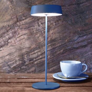 Stolná LED lampa Miram batéria stmievateľná modrá