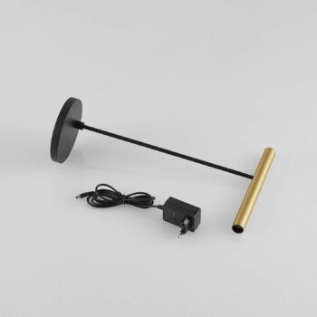 Stolná LED lampa Molto Luce Meyjo T, čierna/zlatá, hliník