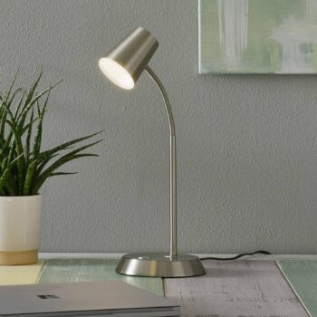 Stolná LED lampa Narcos niklovej farby