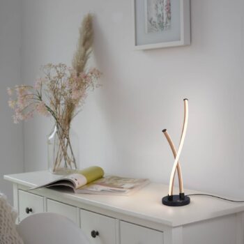 Stolná LED lampa Paul Neuhaus Polina, zlatá, kov, stmievateľná