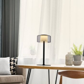 Stolná LED lampa Paul Neuhaus Rika, sklo, výška 33 cm, stmievateľná