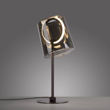 Stolná LED lampa Paul Neuhaus Zula, dymovo sivá, výška 42 cm