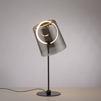 Stolná LED lampa Paul Neuhaus Zula, dymovo sivá, výška 42 cm