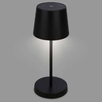Stolná LED lampa Piha s dobíjacou batériou, čierna