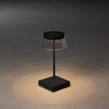 Stolná LED lampa Scilla s USB, čierna
