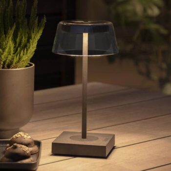 Stolná LED lampa Scilla s USB, čierna