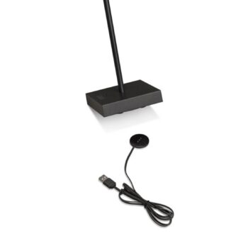 Stolná LED lampa Scilla s USB, čierna