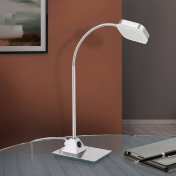 Stolná LED lampa Tobias, matný nikel