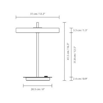 Stolná LED lampa UMAGE Asteria Table, USB, čierna/čierna