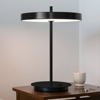 Stolná LED lampa UMAGE Asteria Table, USB, čierna/čierna