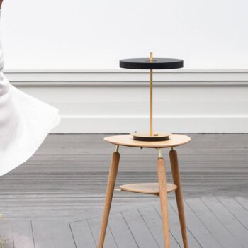 Stolná LED lampa UMAGE Asteria Table, USB, čierna/mosadz