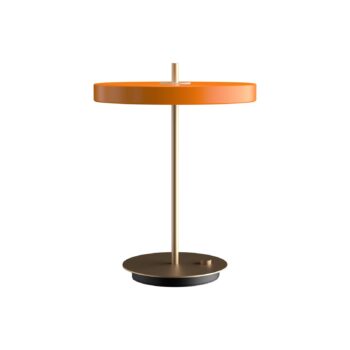 Stolná LED lampa UMAGE Asteria Table, USB, oranžová/mosadz