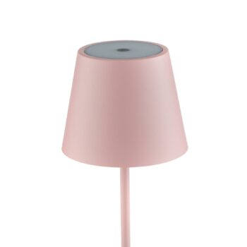 Stolná LED lampa Zafferano Poldina, dobíjateľná batéria, matná, ružová