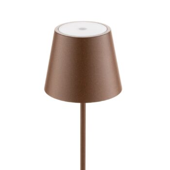 Stolná LED lampa Zafferano Poldina s dobíjacou batériou, matná, hnedá