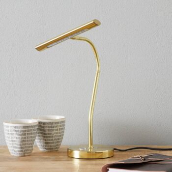 Stolná LED lampa mosadznej farby Curtis
