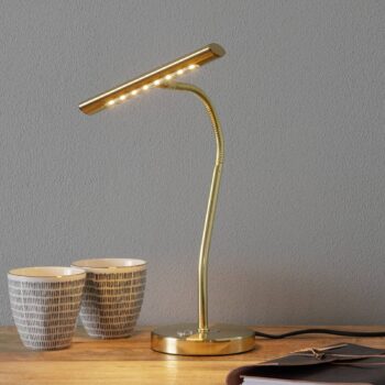 Stolná LED lampa mosadznej farby Curtis