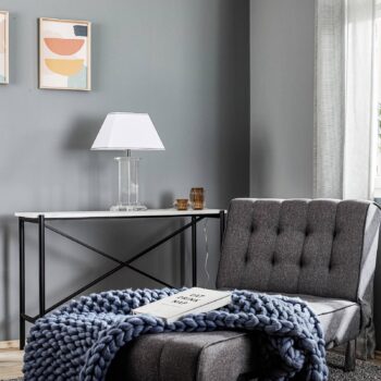 Stolná Veronique, široký podstavec, biela/chróm