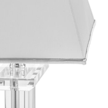 Stolná Veronique, široký podstavec, biela/chróm