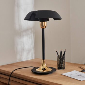 Stolná lampa AYTM Cycnus, čierna, železo, výška 48 cm, E27