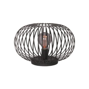 Stolná lampa Aglio, Ø 40 cm, čierna, kov
