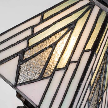 Stolná lampa Alderley, 14 cm x 14 cm, Tiffany štýl, bronz