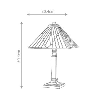 Stolná lampa Alderley, 30 cm x 30 cm, Tiffany štýl, bronz