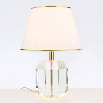 Stolná lampa Alexis s krištáľmi zlatá/krémová