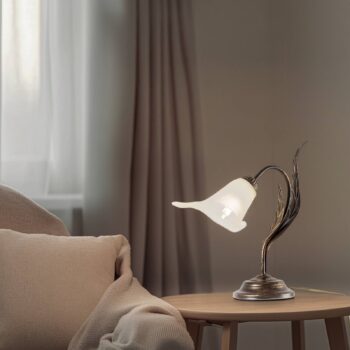 Stolná lampa Alga, 1 svetlo, železo, sklo, Florentine