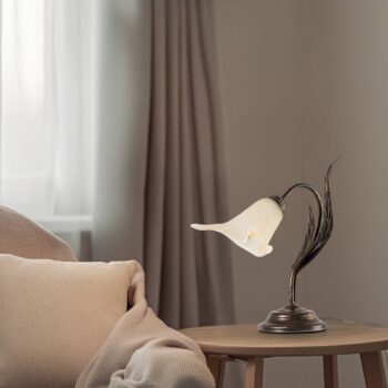 Stolná lampa Alga, 1 svetlo, železo, sklo, Florentine