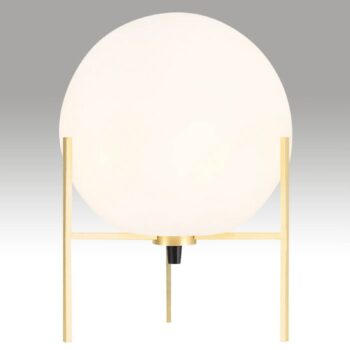 Stolná lampa Alton s bielym skleneným tienidlom