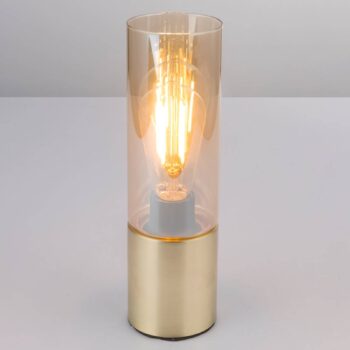 Stolná lampa Anni mosadzná-jantár