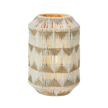 Stolná lampa Ano, výška 35 cm, textil, béžová/hnedá