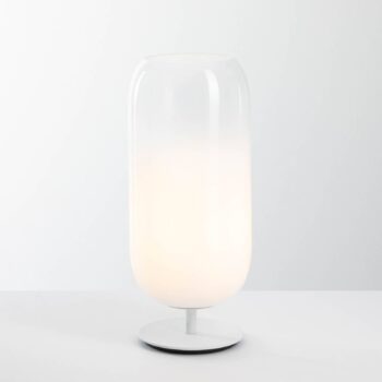 Stolná lampa Artemide Gople Mini, biela/biela