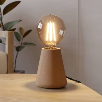 Stolná lampa Asby, svetlé drevo, výška 10 cm, drevo